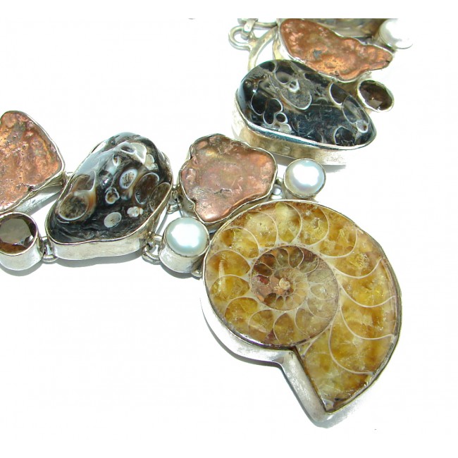 96.7g Aura Of Beauty genuine Ammonite .925 Sterling Silver handcrafted Necklace