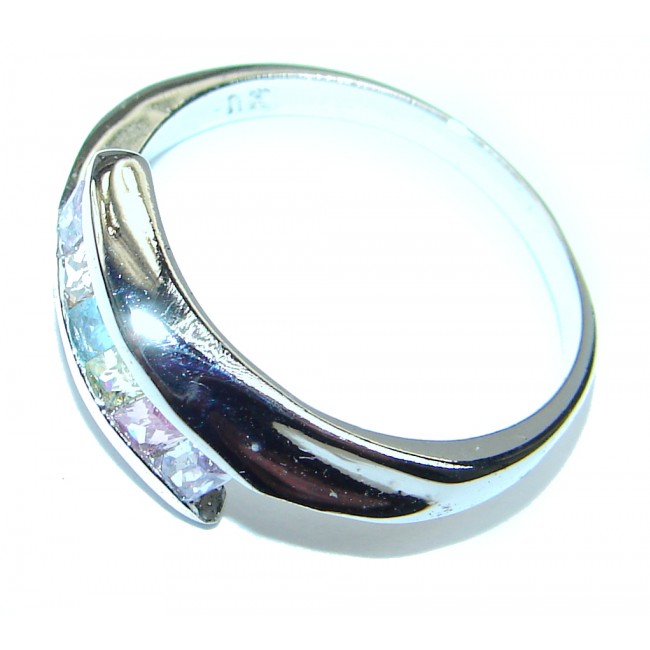 Cubic Zirconia .925 Sterling Silver Cocktail ring s. 8 1/4