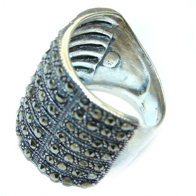 Genuine Marcasite .925 Sterling Silver handmade Ring size 6
