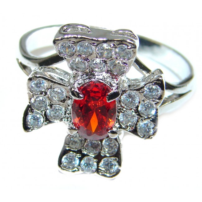 Cubic Zirconia .925 Sterling Silver Cocktail ring s. 9