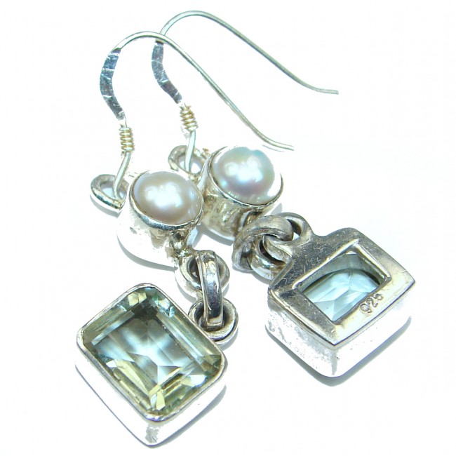 Just Perfect Green Amethyst .925 Sterling Silver earrings