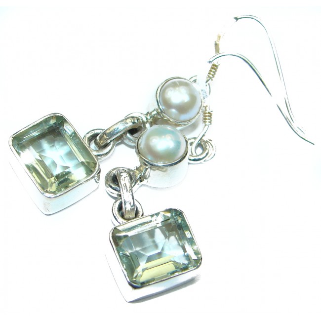 Just Perfect Green Amethyst .925 Sterling Silver earrings
