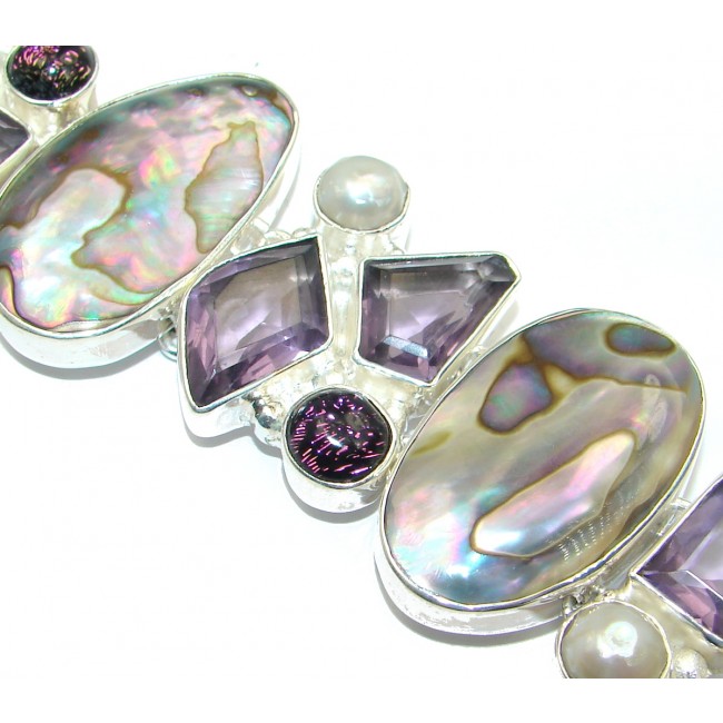 New Vision Rainbow Abalone .925 Sterling Silver handcrafted Bracelet