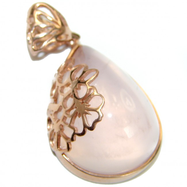 Perfection Rose Quartz 59ct Rose Gold over .925 Sterling Silver handcrafted Pendant