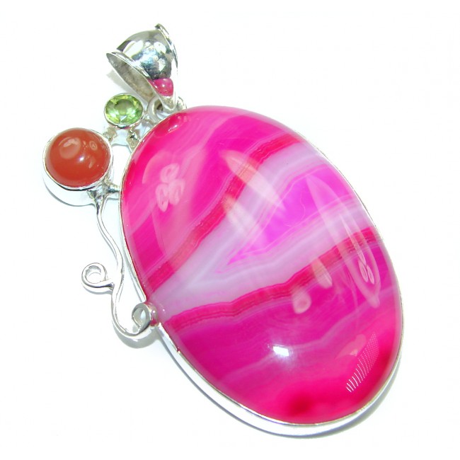 Pink Stardust Agate .925 Sterling Silver handcrafted Pendant
