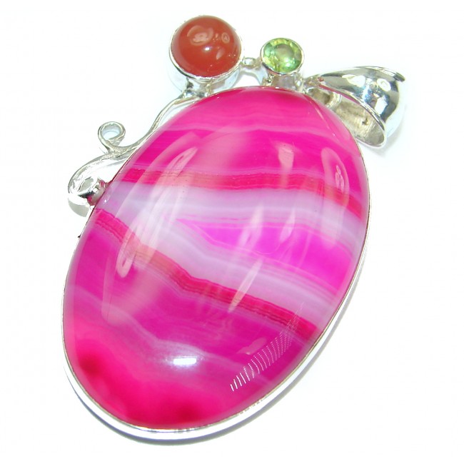 Pink Stardust Agate .925 Sterling Silver handcrafted Pendant