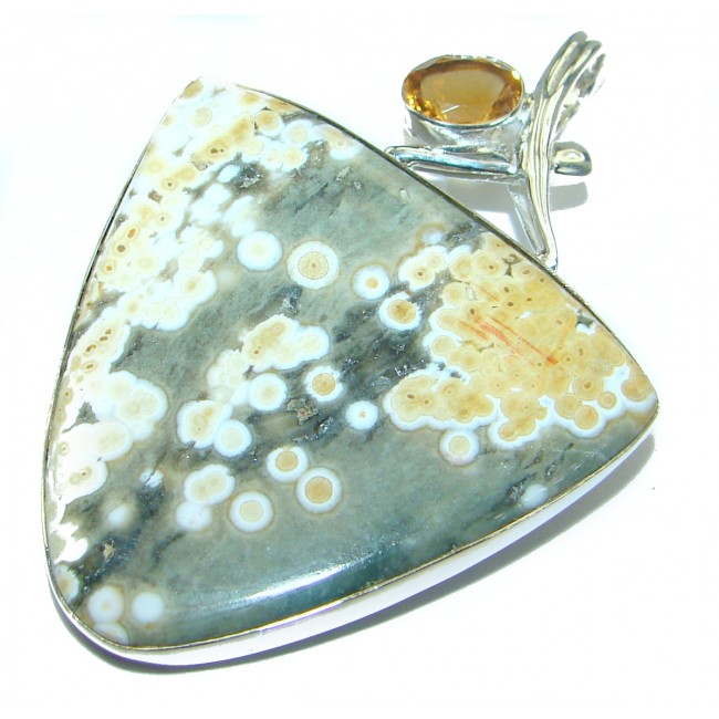 Ocean Jasper .925 Sterling Silver handmade pendant