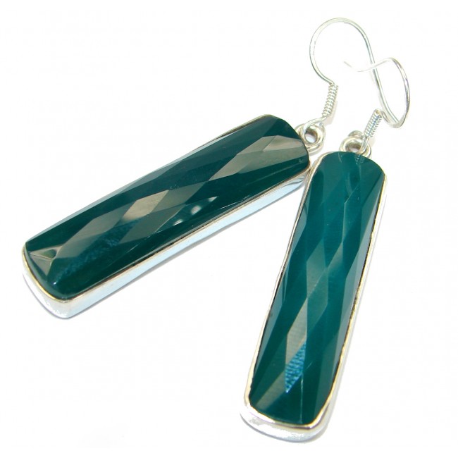 Unique Bohemian Botswana Agate .925 Sterling Silver handcrafted Earrings