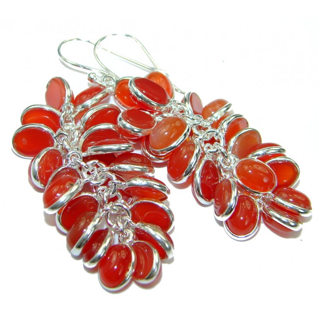 Sublime Orange Carnelian .925 Sterling Silver handmade earrings