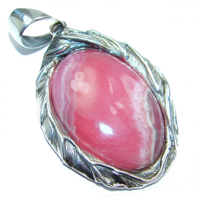 Pink Love Genuine Rhodochrosite .925 Sterling Silver handmade Pendant