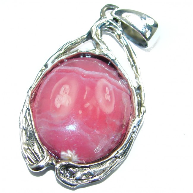 Pink Love Genuine Rhodochrosite .925 Sterling Silver handmade Pendant