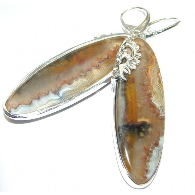 Bohemina Style Ocean Jasper .925 Sterling Silver handcrafted Earrings