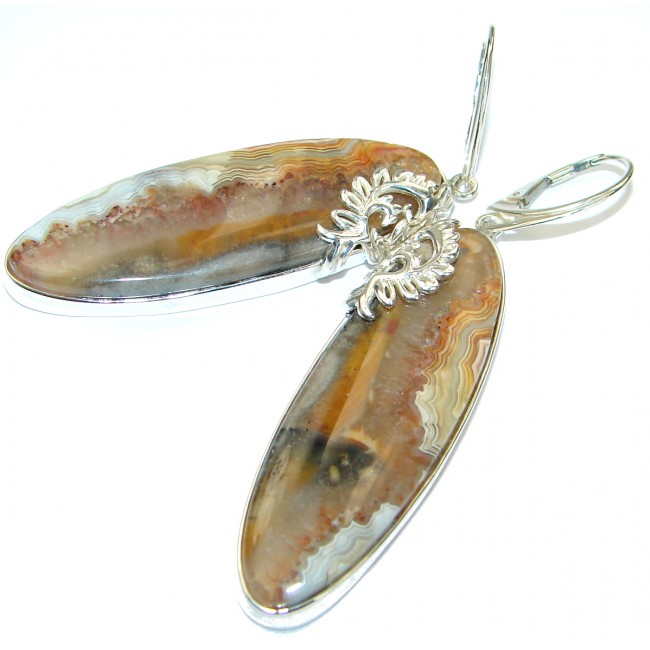 Bohemina Style Ocean Jasper .925 Sterling Silver handcrafted Earrings