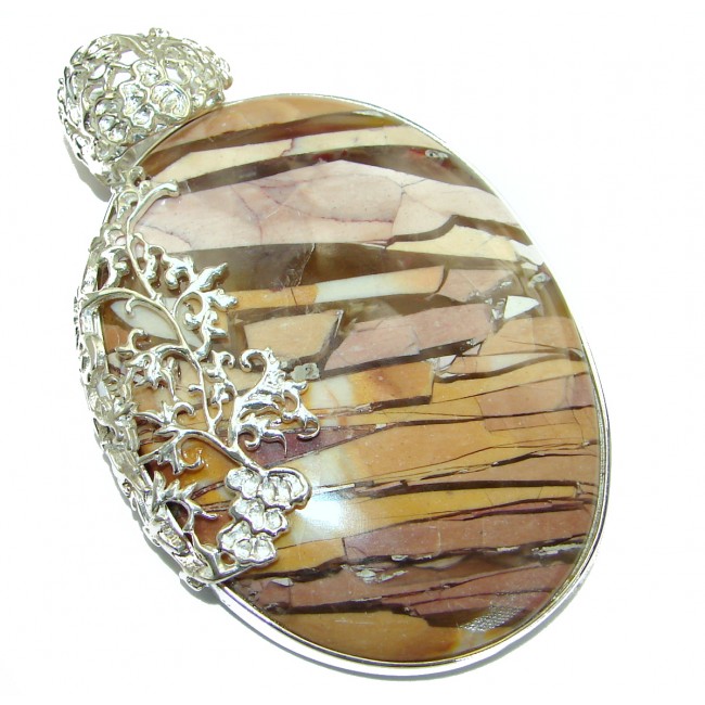 Aura Of Beauty Australian Bracciated Mookaite .925 Sterling Silver handcrafted pendant
