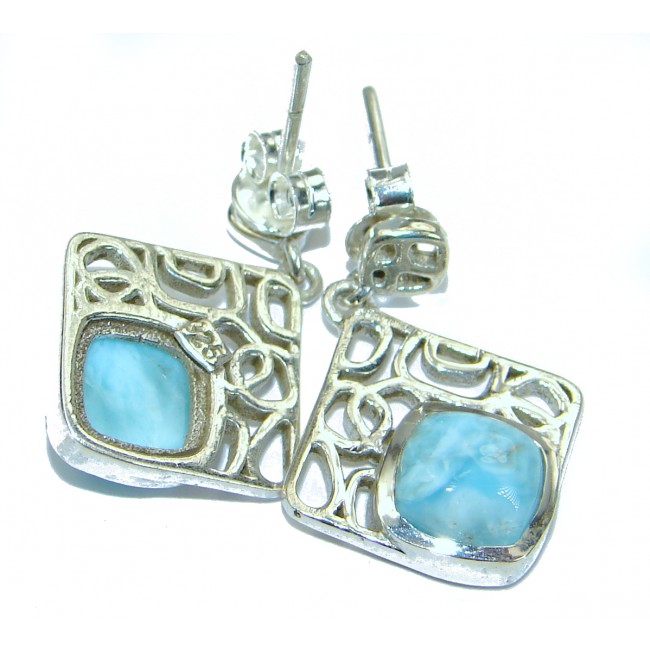 Sublime Larimar .925 Sterling Silver handmade earrings