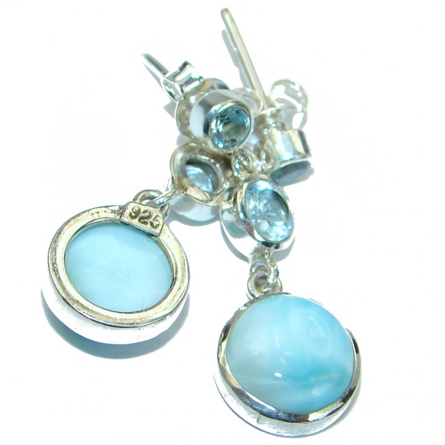 Blue Temptation Larimar .925 Sterling Silver handmade earrings