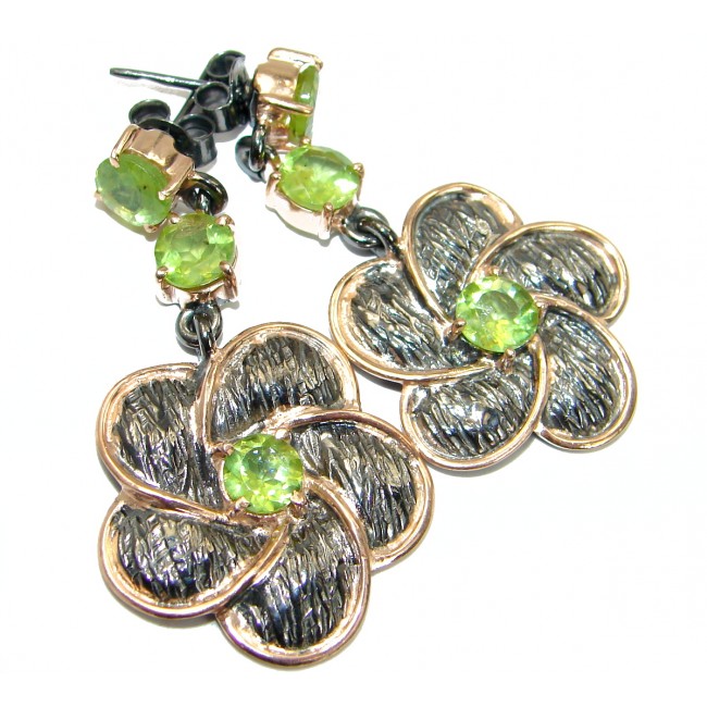 New Era Authentic Peridot 14K Gold over .925 Sterling Silver handmade earrings