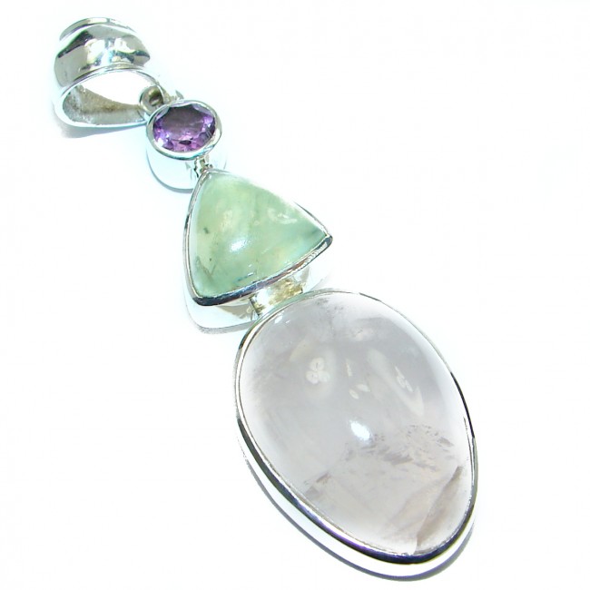 Perfection Rose Quartz .925 Sterling Silver handcrafted Pendant