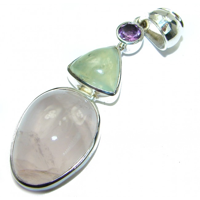 Perfection Rose Quartz .925 Sterling Silver handcrafted Pendant