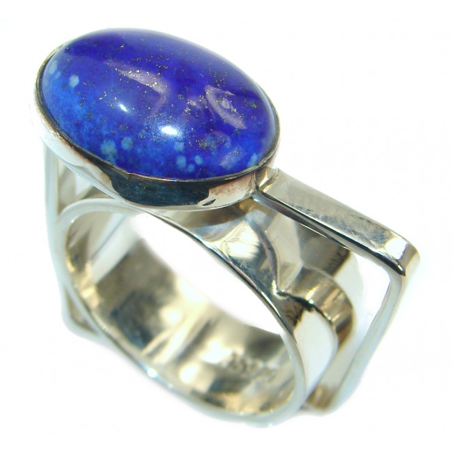 Genuine Lapis Lazuli .925 Sterling Silver handmade Ring size 8