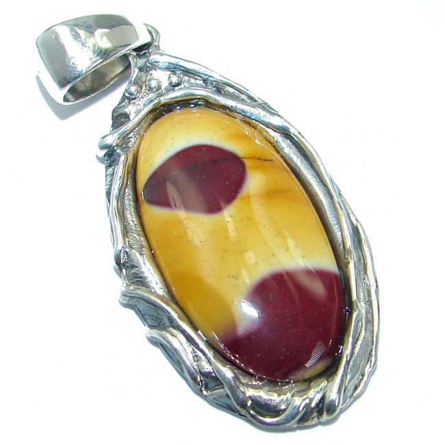 Australian Bracciated Mookaite Jasper .925 Sterling Silver handcrafted pendant