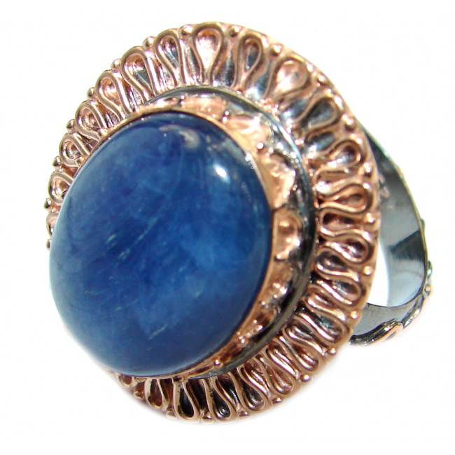Authentic Australian Blue Kyanite .925 Sterling Silver handmade Ring s. 7 adjustable