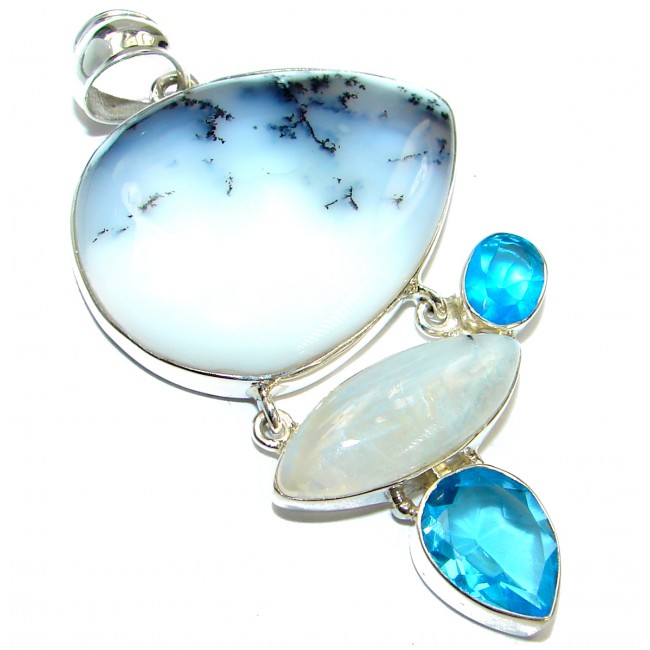 Perfect quality Dendritic Agate .925 Sterling Silver handmade Pendant