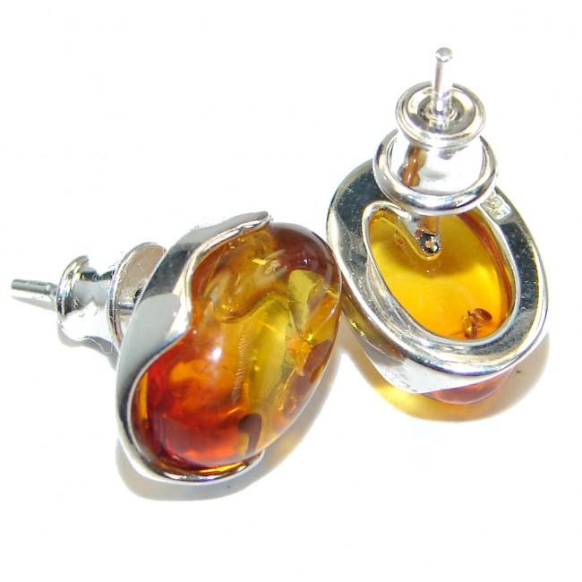 Genuine Baltic Amber .925 Sterling Silver Earrings