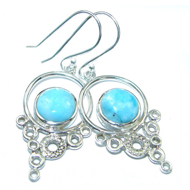 Blue Legacy Larimar 14K Gold over .925 Sterling Silver handmade earrings