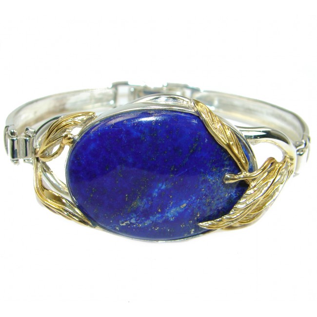 Blue Waves Lapis Lazuli Oxidized 14K Gold over .925 Sterling Silver handcrafted Bracelet