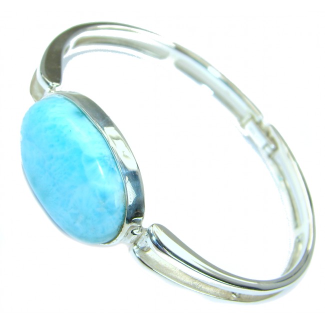 Great AAA+ quality Blue Larimar Oxidized highly polished .925 Sterling Silver handmade Bracelet