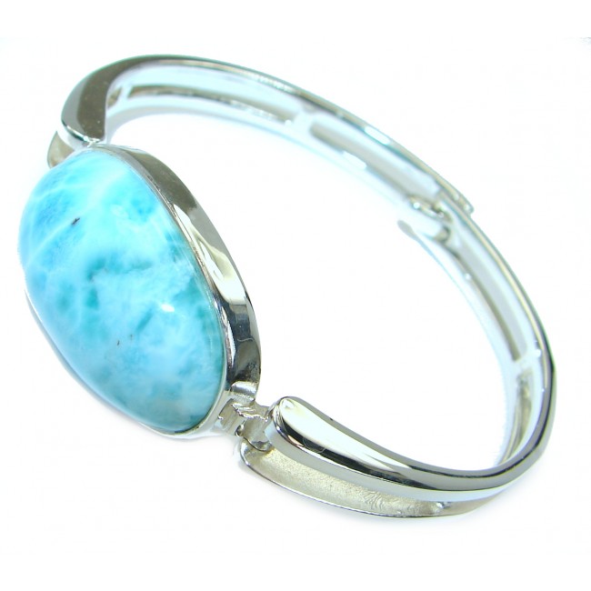 Great quality Blue Larimar Oxidized highly polished .925 Sterling Silver handmade Bracelet