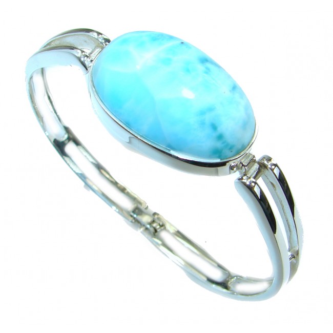 Great quality Blue Larimar Oxidized highly polished .925 Sterling Silver handmade Bracelet