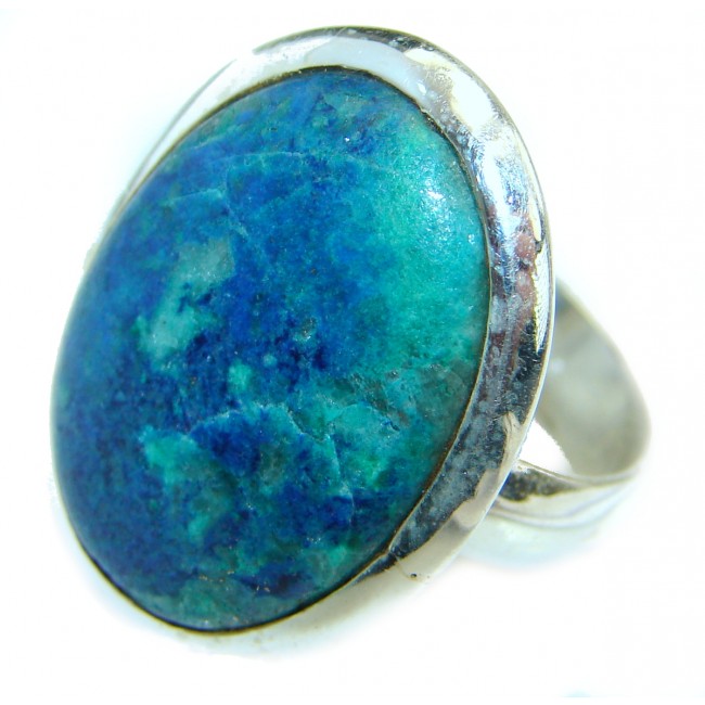 Stone Of Harmony Parrots Wing Chrysocolla Sterling Silver ring s. 8