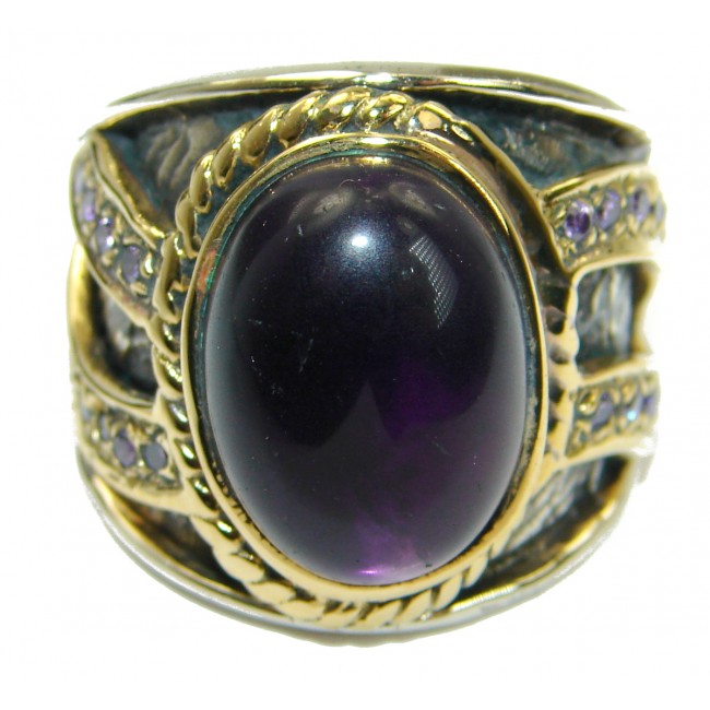 Majestic Authentic Amethyst .925 Sterling Silver handmade Ring s. 7 3/4