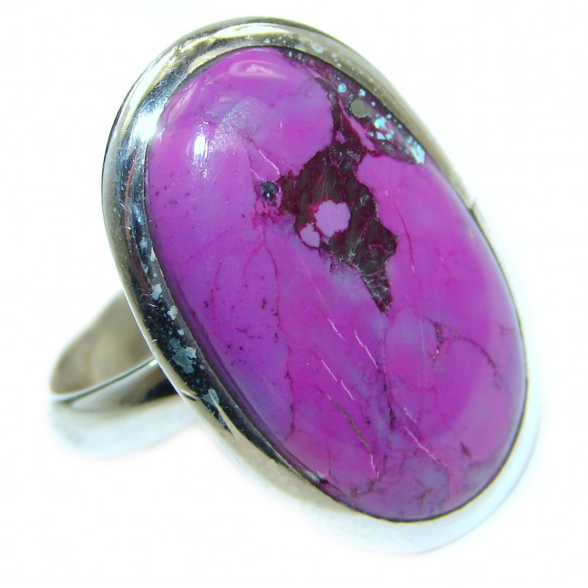 Huge Purple Turquoise .925 Sterling Silver ring; s. 9