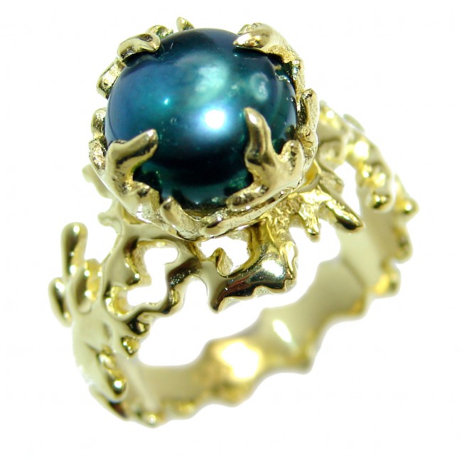 Fresh water Pearl 14K Gold over .925 Sterling Silver Ring s. 7