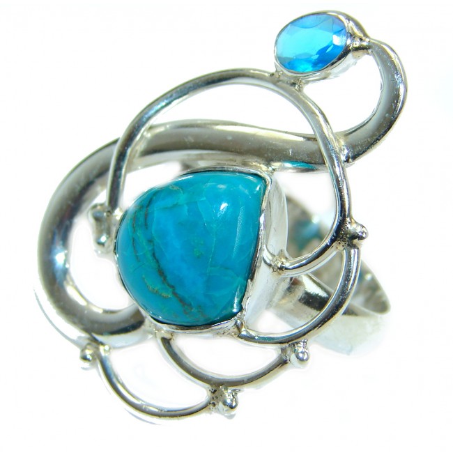 Stone Of Harmony Parrots Wing Chrysocolla Sterling Silver ring s. 7 1/4