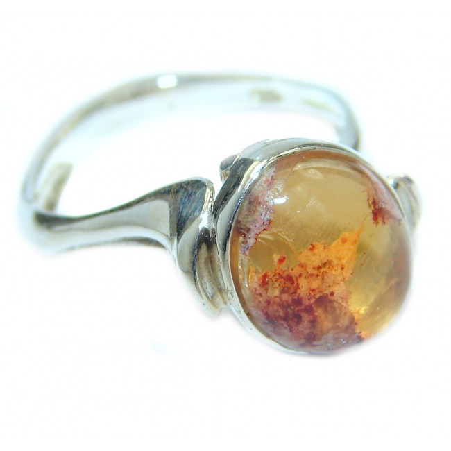 Mexican Opal oxidized .925 Sterling Silver handcrafted ring size 8