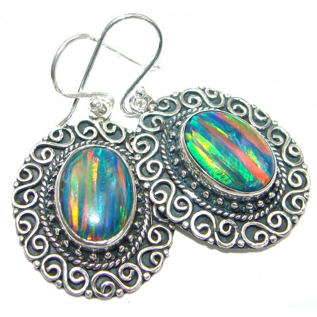 Japanese Fire Opal .925 Sterling Silver handmade earrings