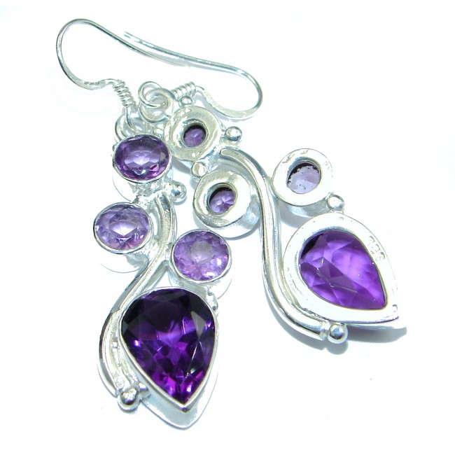 Purple Quartz .925 Sterling Silver handmade Earrings