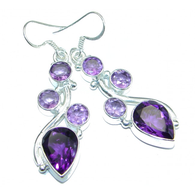 Purple Quartz .925 Sterling Silver handmade Earrings