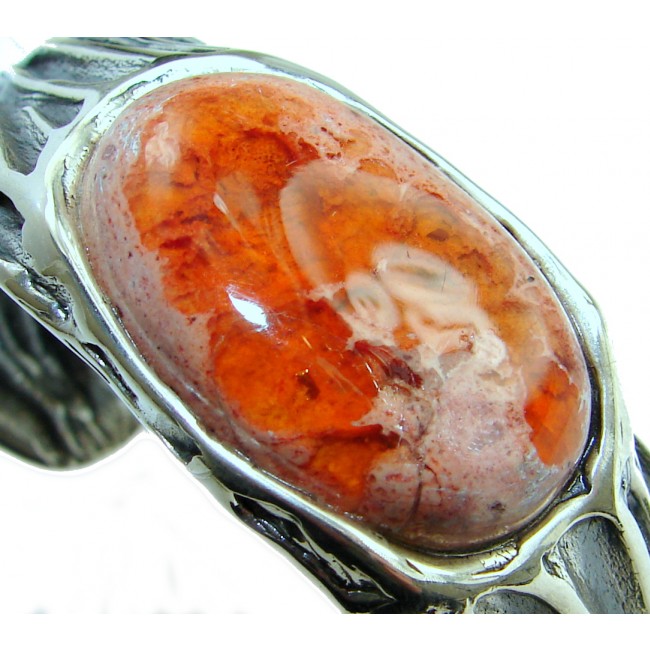 Top Quality Mexican Opal .925 Sterling Silver handmade Bracelet / Cuff