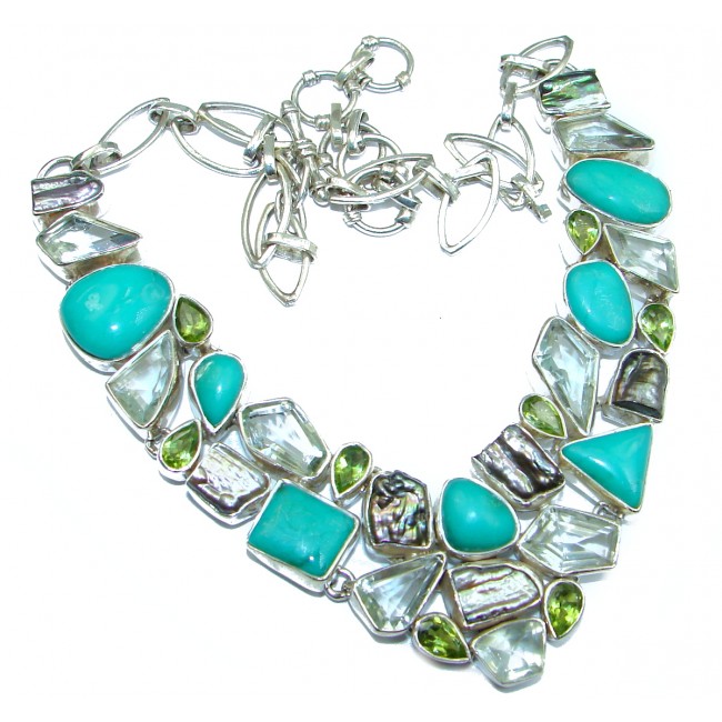 Fabulous Flawless Chrysophrase .925 Sterling Silver handcrafted necklace