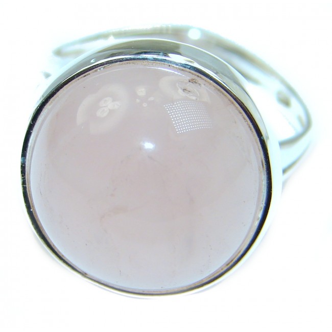 Best Quality Rose Quartz .925 Sterling Silver handcrafted ring s. 9 3/4