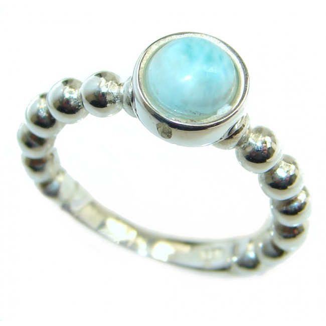 Natural Larimar .925 Sterling Silver handcrafted Ring s. 5 3/4