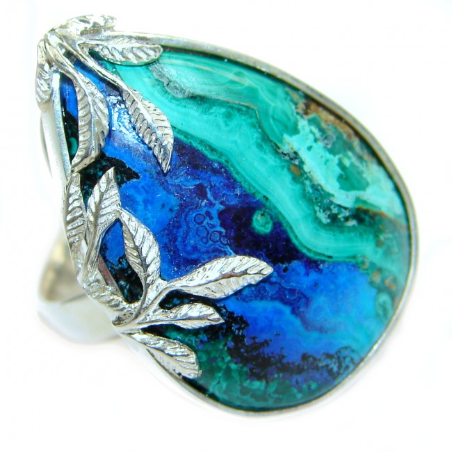 Great quality Blue Azurite .925 Sterling Silver handcrafted Ring size 8