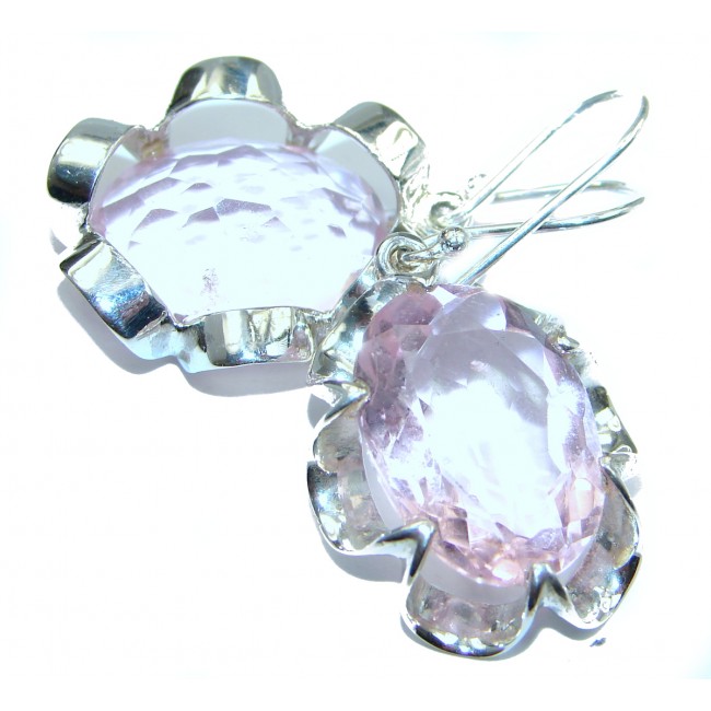 Perfect Pink Quartz .925 Sterling Silver handmade earrings