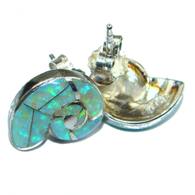 Luxury Japanese Fire Opal 5mm .925 Sterling Silver handmade earrings