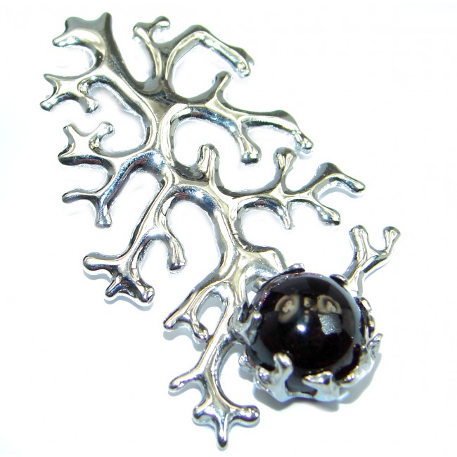 Genuine Garnet .925 Sterling Silver handmade Pendant